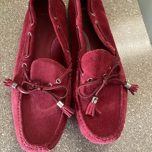 Cole Haan Country Women’s Red Suede casual Loafers Flats Shoes